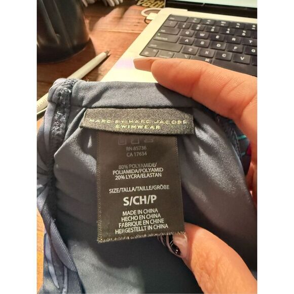 Marc By Marc Jacobs Strapless Dark Floral Bikini Swimwear Top Women's Small - Picture 9 of 9